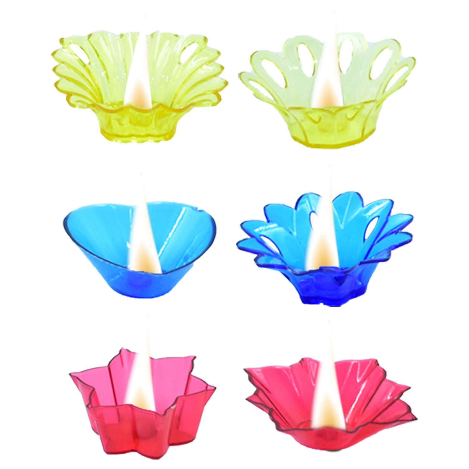 6004 Plastic Candle Cup with Multi Shape Diwali Diya Cup (Multicolor) Eshaan Traders