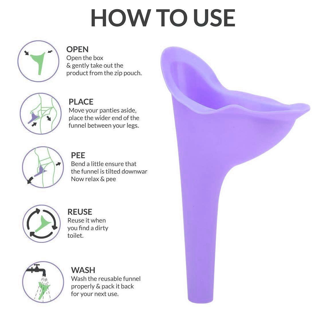 1307 Stand And Pee Reusable Portable Urinal Funnel For Women DeoDap