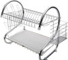 7793 STAINLESS STEEL RECTANGLE DISH DRAINER RACK / BASKET WITH DRIP TRAY Eshaan Traders