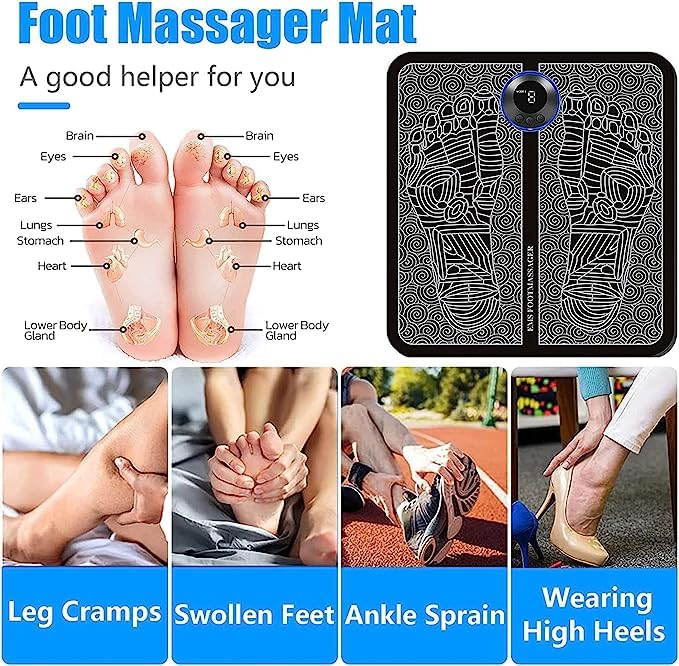 6931  EMS Foot Massager, Electric Feet Massager, Deep Kneading Circulation Foot Booster for Feet and Legs Muscle Stimulator, Folding Portable Electric Massage Machine Eshaan Traders