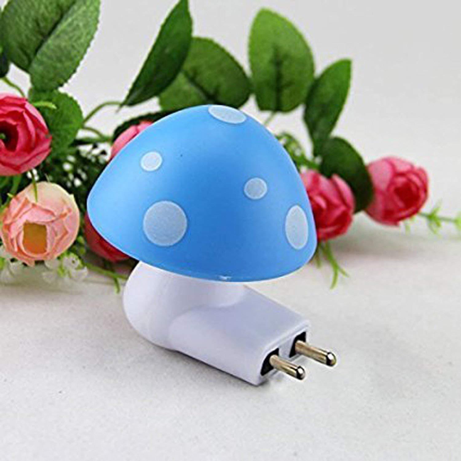 0254 Automatic Night Sensor Mushroom Lamp (0.2 watt, Multicolour) DeoDap