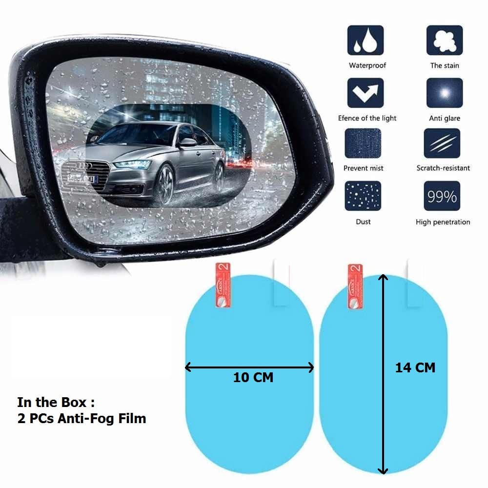 7552 Anti Fog Anti Scratch Interior Rearview Car Mirror Film Waterproof HD Clear Protective Sticker Film for Safe Driving, Car Mirrors, Side Windows Eshaan Traders