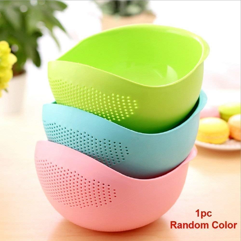 0081 Virgin Rice Bowl Durable Plastic Strainer ,Water Strainer | Vegetable & Fruits Washing Bowl Eshaan Traders