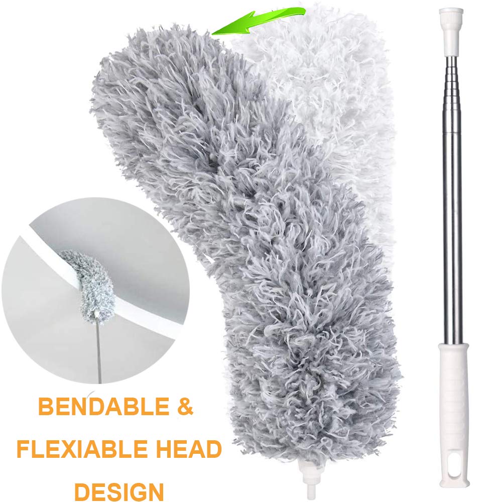 1279 Microfiber Dusters for Cleaning, Telescoping Feather Duster with 100 inches Extendable Handle Pole, Dusting Cleaning Tools for Cleaning High Ceiling, Ceiling Fan, Blinds, Cobwebs, Furniture, Cars Eshaan Traders