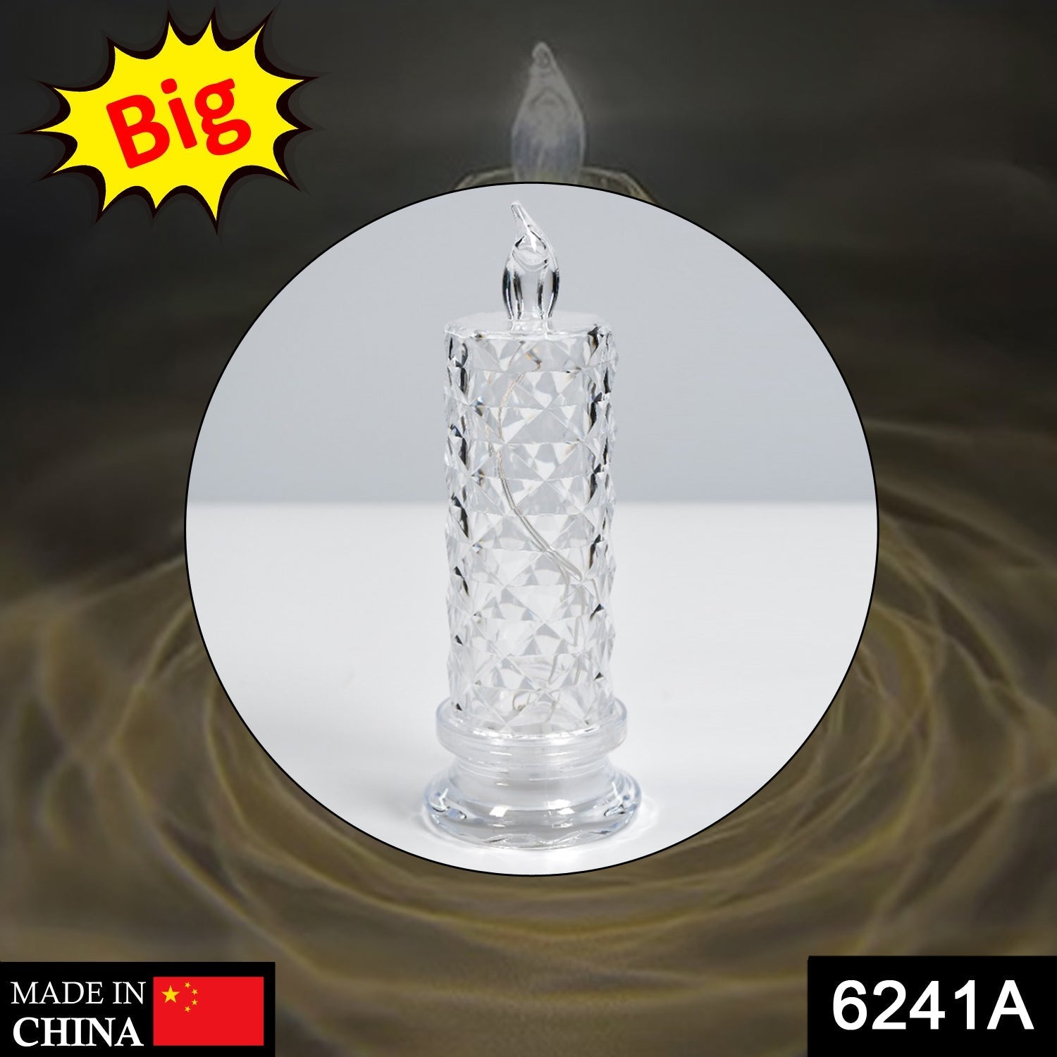 6241A Rose Candles for Home Decoration, Crystal Candle Lights Eshaan Traders