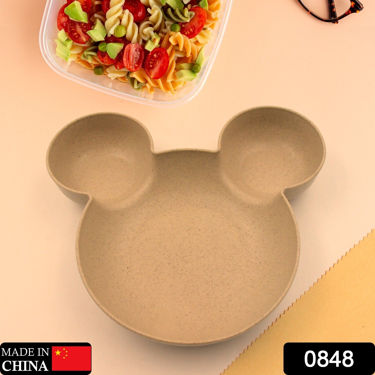 0848 Mickey Mouse Shape Plates for Kids, BPA Free, & Unbreakable Children’s Food Plate, Kids Bowl, Fruit Plate, Baby Cartoon Pie Bowl Plate, Tableware (1 Pc) Eshaan Traders