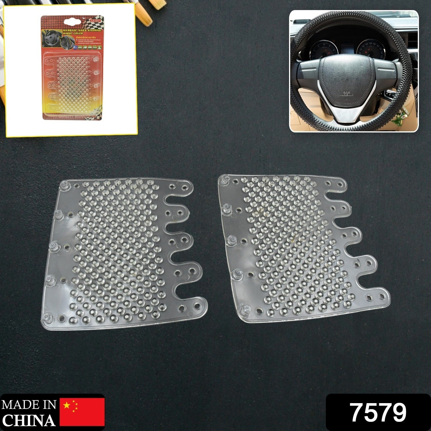 Silicon Car Massage Steering Cover High Quality Silicon Massger Pad Suitable For All Car (2 Pc Set) Eshaan Traders