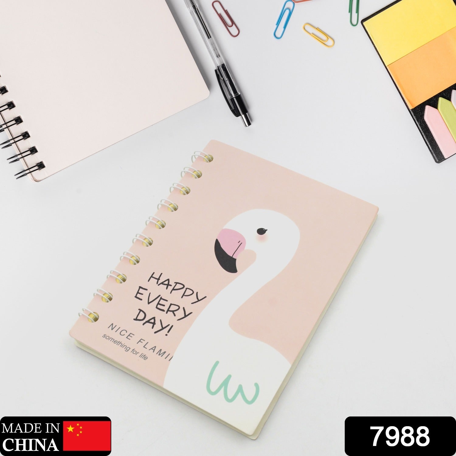 7988 Cute Flamingo Journal Diary, Notebook for Women Men Memo Notepad Sketchbook with Durable Hardcover & 50 Pages Writing Journal for Journaling Notes Study School Work Boys Grils, Stationery (143x105MM) Eshaan Traders