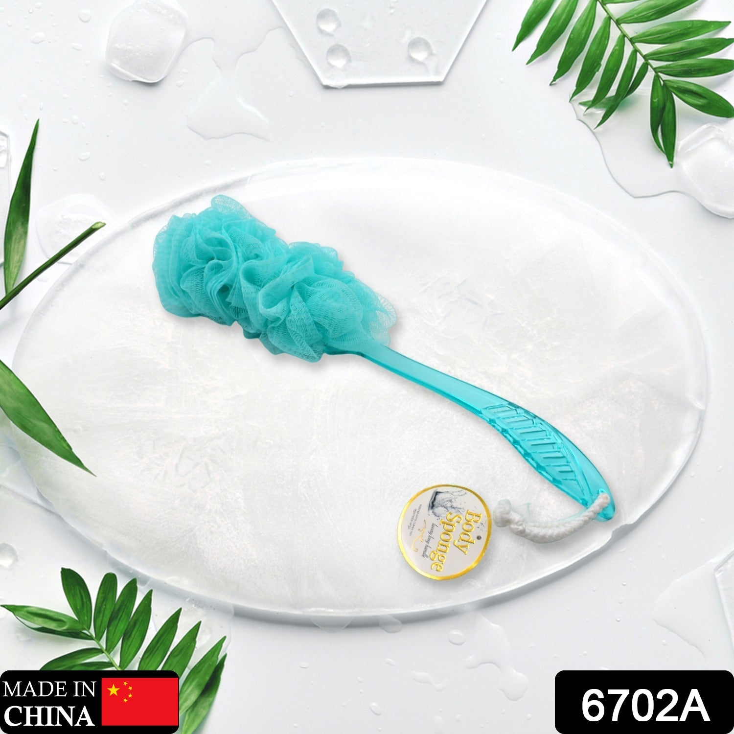 6702A Loofah Back Scrubber for Shower, Long Handle Bath Sponge Shower Brush, Soft Nylon Mesh Back Cleaner Washer, Body Bath Brush for Women and Men, Bathroom Shower Accessories (45 Cm) Eshaan Traders