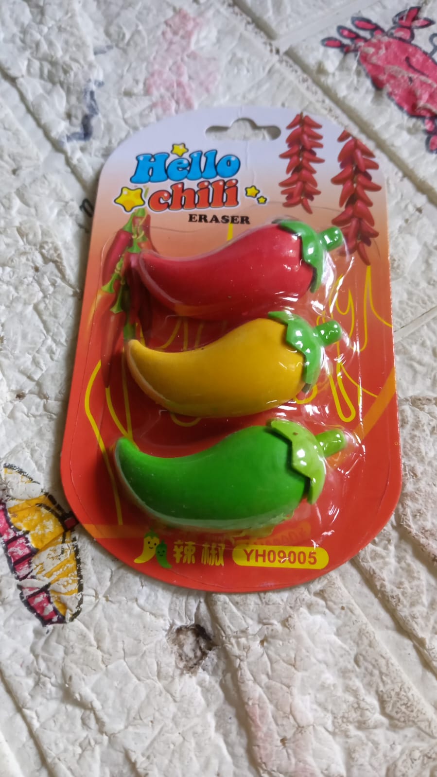 4626 3D Fancy & Stylish Colorful Chili Shape Erasers, Mini Eraser Creative Cute Novelty Eraser for Children Eraser Set for Return Gift, Birthday Party, School Prize, (3 pc Set) Eshaan Traders