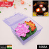 6556a WATER FLOATING SMOKELESS CANDLES & LOTUS FLOWERS SENSOR LED TEALIGHT FOR OUTDOOR AND INDOOR DECORATION - PACK OF 2 CANDLE CANDLE (PACK OF 2) Eshaan Traders