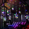 3386 12 Stars LED Curtain String Lights with 8 Flashing Modes for Home Decoration, Diwali & Wedding LED Christmas Light Indoor and Outdoor Light ,Festival Decoration (Multicolor) Eshaan Traders