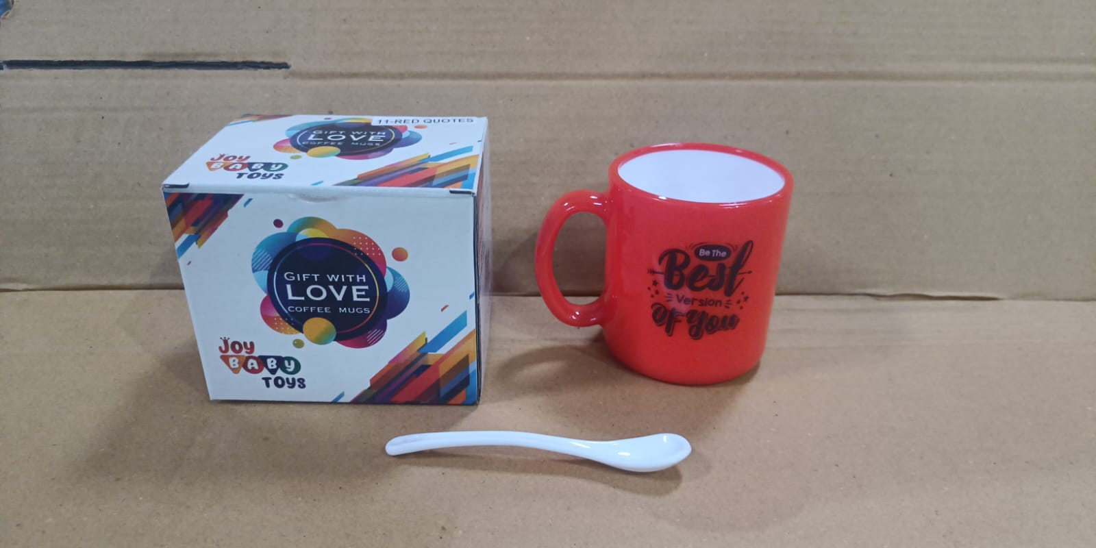 4122  Coffee Mug With Spoon and box packing, Design Coffee Mug Used for Drinking and Taking Coffees and Some Other Beverages in All Kinds of Places Eshaan Traders