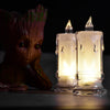 6559 BIG SIZE FLAMELESS MELTED DESIGN CANDLES FOR DECORATION (SET OF 12PC) DeoDap