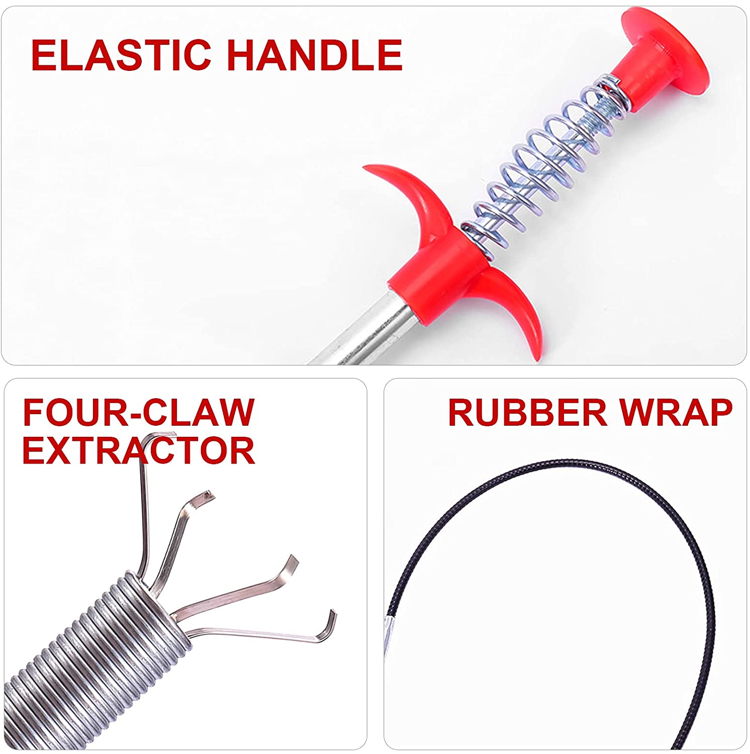 1628 Multifunctional Cleaning Claw Pilpe Cleaner Drainage Block Remover Drain Spring Pipe Dredging Tool, Drain Cleaning Tool for Hair Drain Drain Cleaner Sticks drain pipe clearer (290 Cm) Eshaan Traders