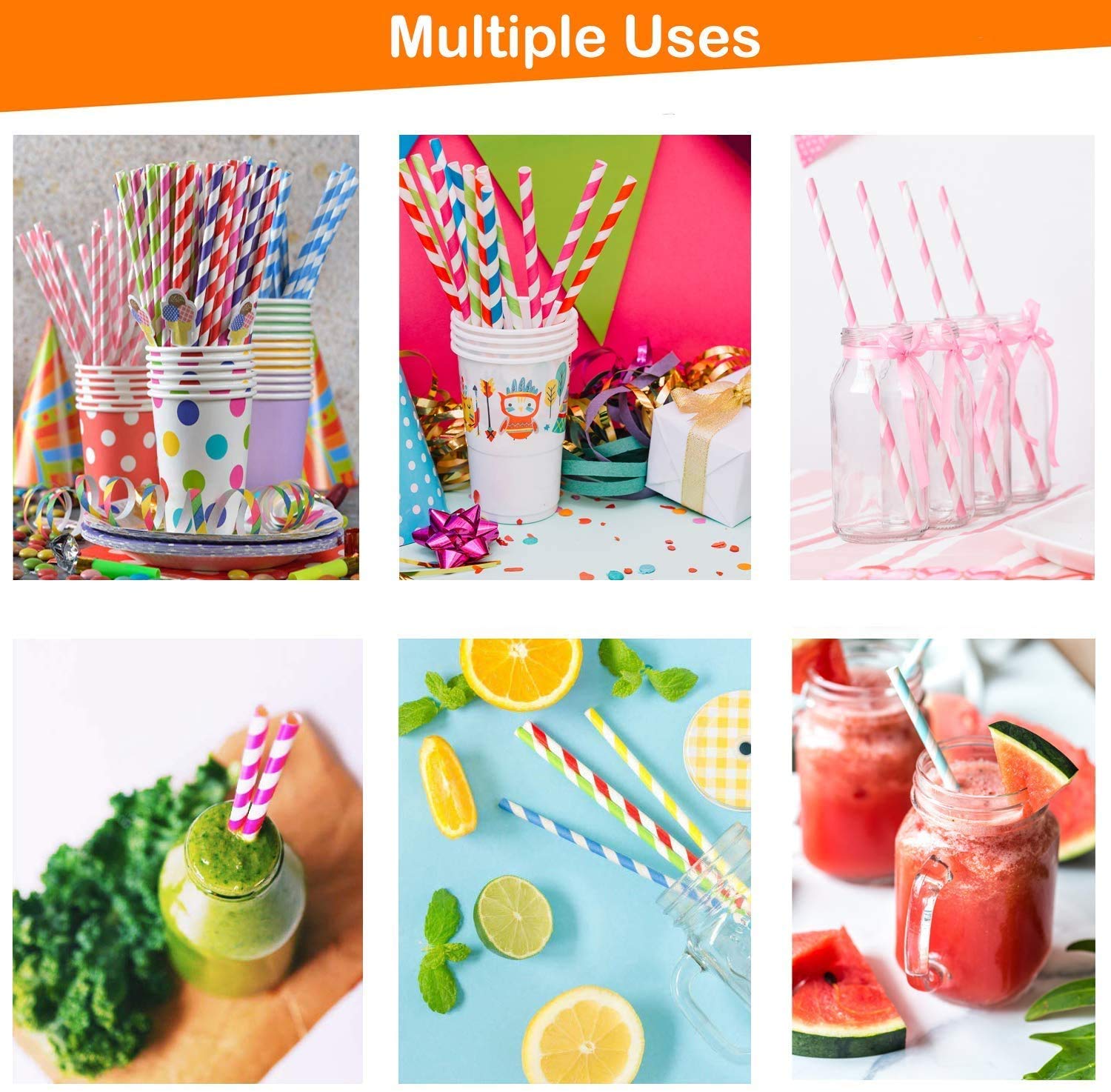 5519 Home Paper Straws Durable & Eco-Friendly Colorful - Drinking Straws & Party Decoration Supplies, Adorable Solid Color Food Grade Paper Straws for Birtay Wedding Baby Shower Celebration (25 Pcs Set) Eshaan Traders