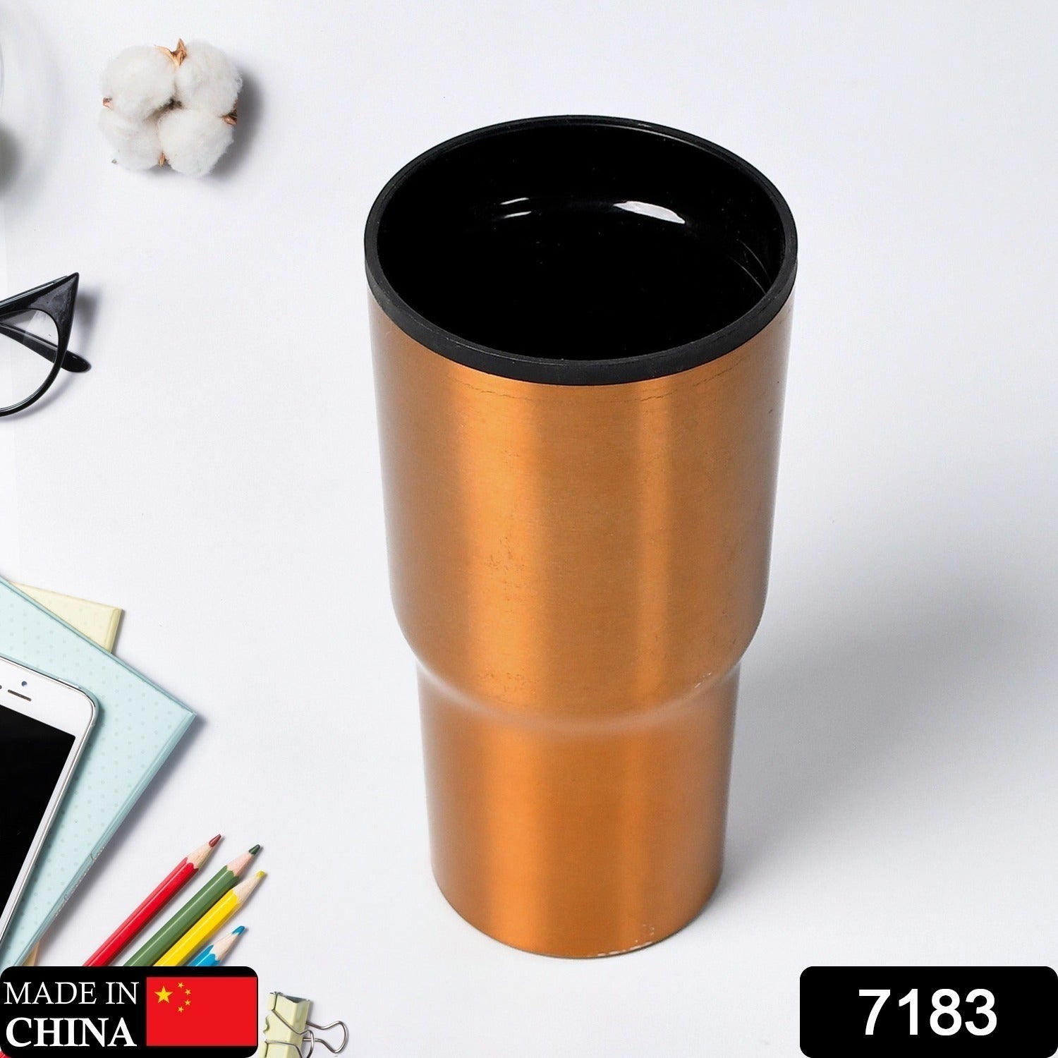 7183 STAINLESS STEEL VACUUM INSULATED GLASS COFFEE CUPS DOUBLE WALLED TRAVEL MUG, CAR COFFEE MUG Eshaan Traders