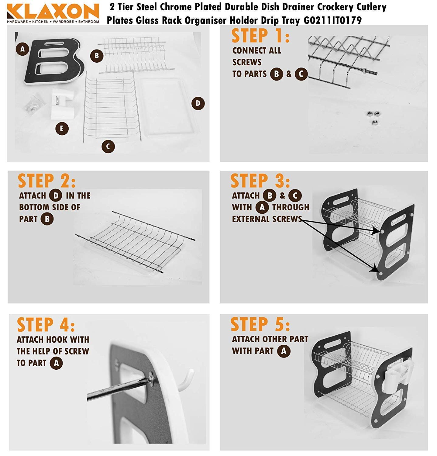 7792 DISH DRAINER TWO LAYER DISH DRYING RACK WITH DRAIN BOARD Eshaan Traders