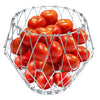 3040 Multipurpose Fruit Basket Stainless Steel Wire Bowl Foldable Basket for Vegetable / Fruits / Dining DeoDap