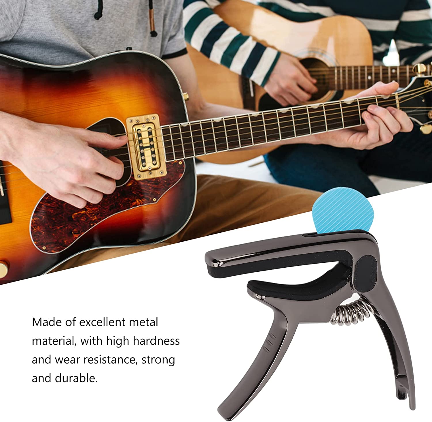 Guitar Capo with Pickup Stand, Soft Pad for Acoustic and Electric Guitar Ukulele Mandolin Banjo Guitar Accessories Eshaan Traders