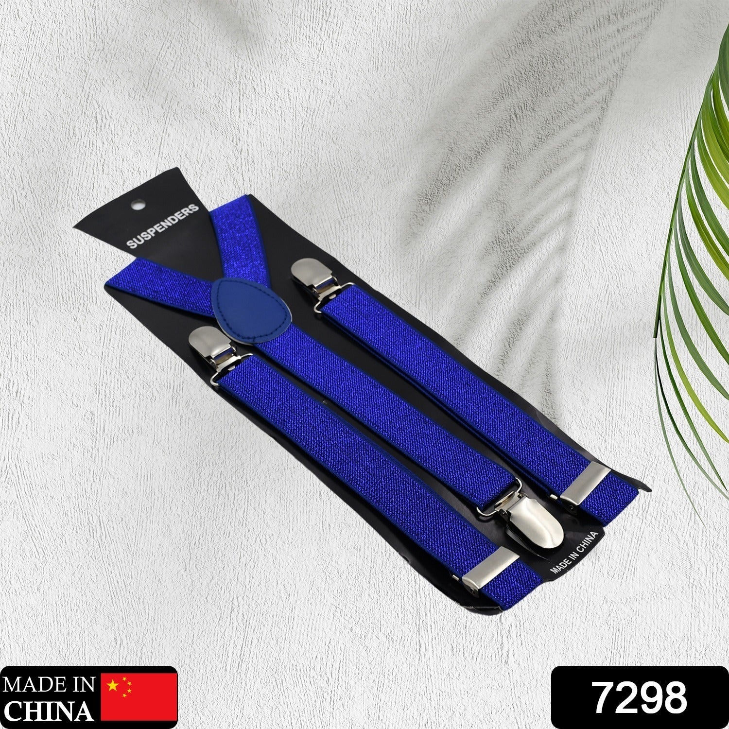 7298 Royal Blue color suspenders belts stylish, Metal Clip Elastic Casual and Formal Suspenders for MEN boys women girls Eshaan Traders