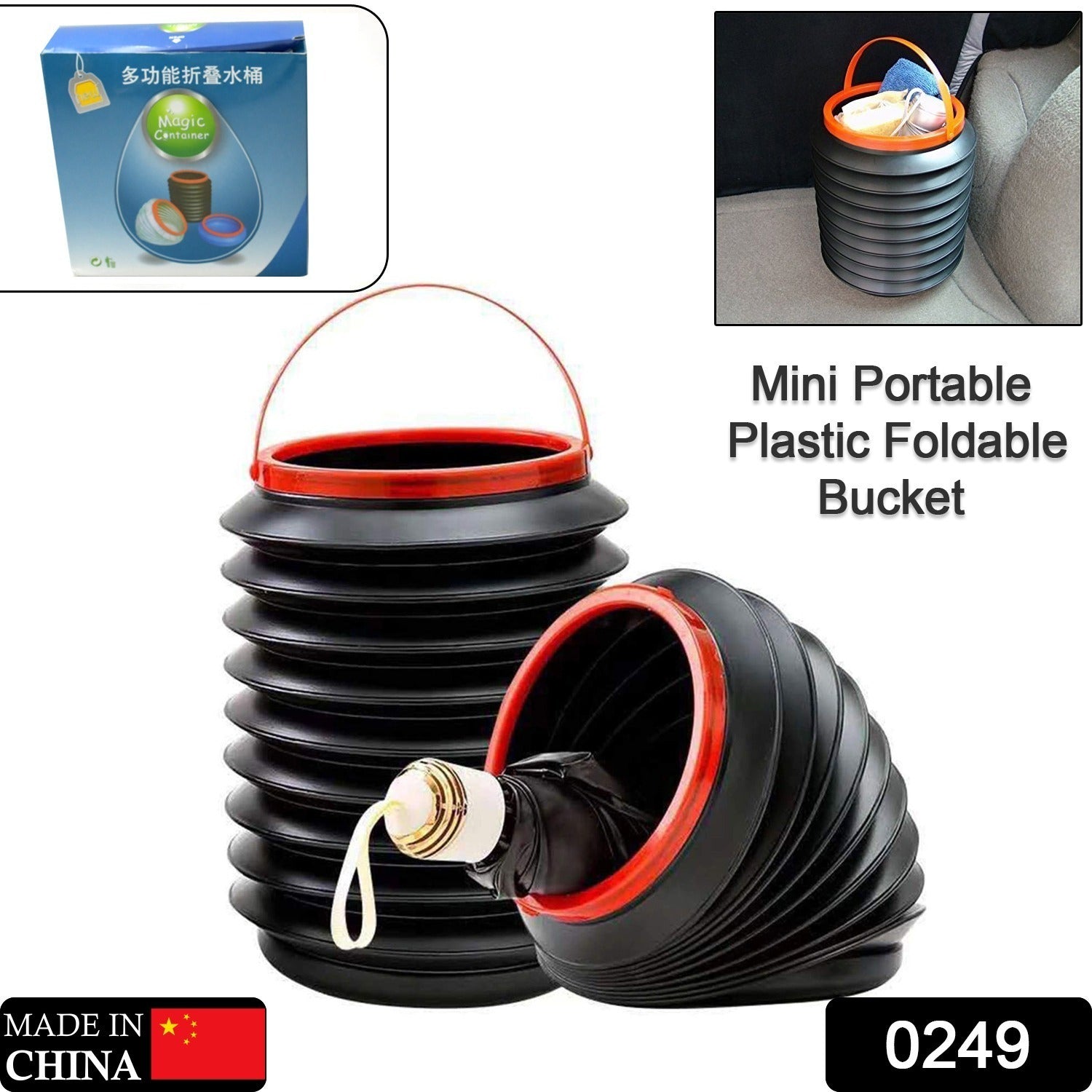 Foldable Storage Bucket , Water Container & Dustbin Multiuse Bucket For Home , Car & Kitchen Use Bucket Eshaan Traders