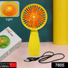 7605 Foldable Handy Light Fans Rechargeable Handheld Mini Fan Electric Personal Fans Hand Bar Desktop Fan DeoDap