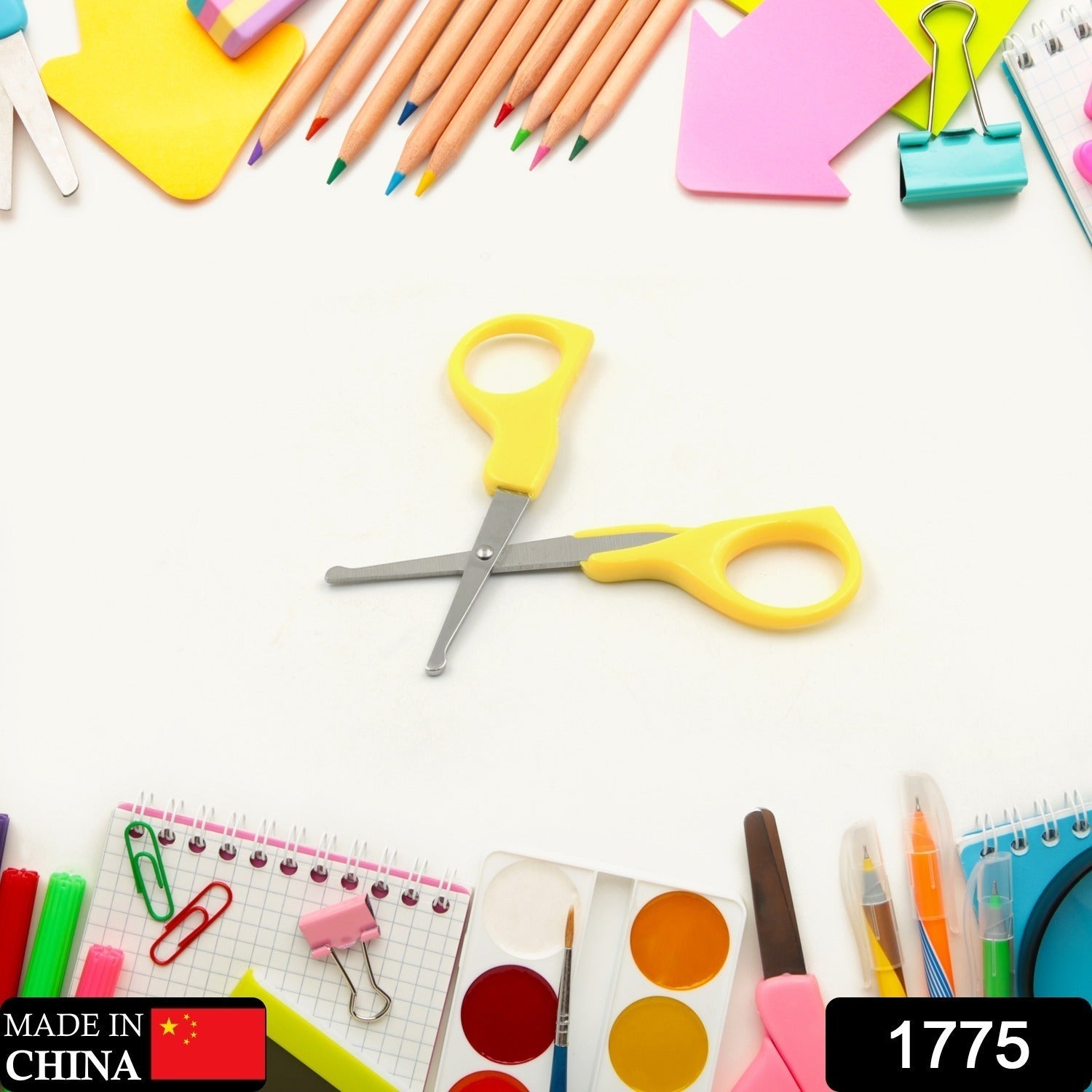 1775  Small Students Plastic Hand Tools Handle Paper Cutter Card Making Scrapbook Craft Scissors, Craft Shears Sharp Scissors, Stainless Steel Blade Scissors (1 Pc) Eshaan Traders