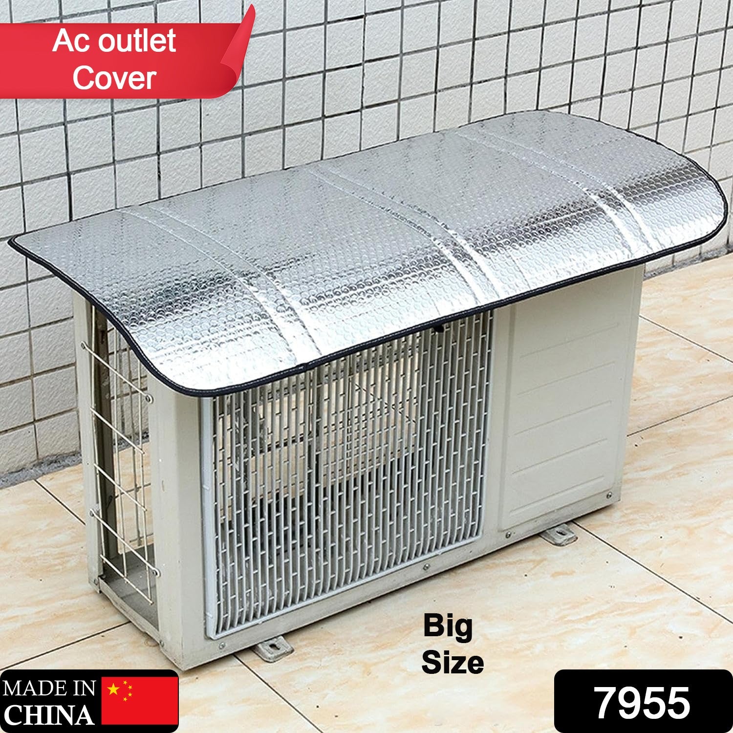 7955 Air Conditioner Outdoor Unit Cover, Outdoor Unit Protective Cover, Aluminum Foil Material, Sun, Rain, Snow, Wind, Dust, Protects Outdoor Units Cover (Big) Eshaan Traders