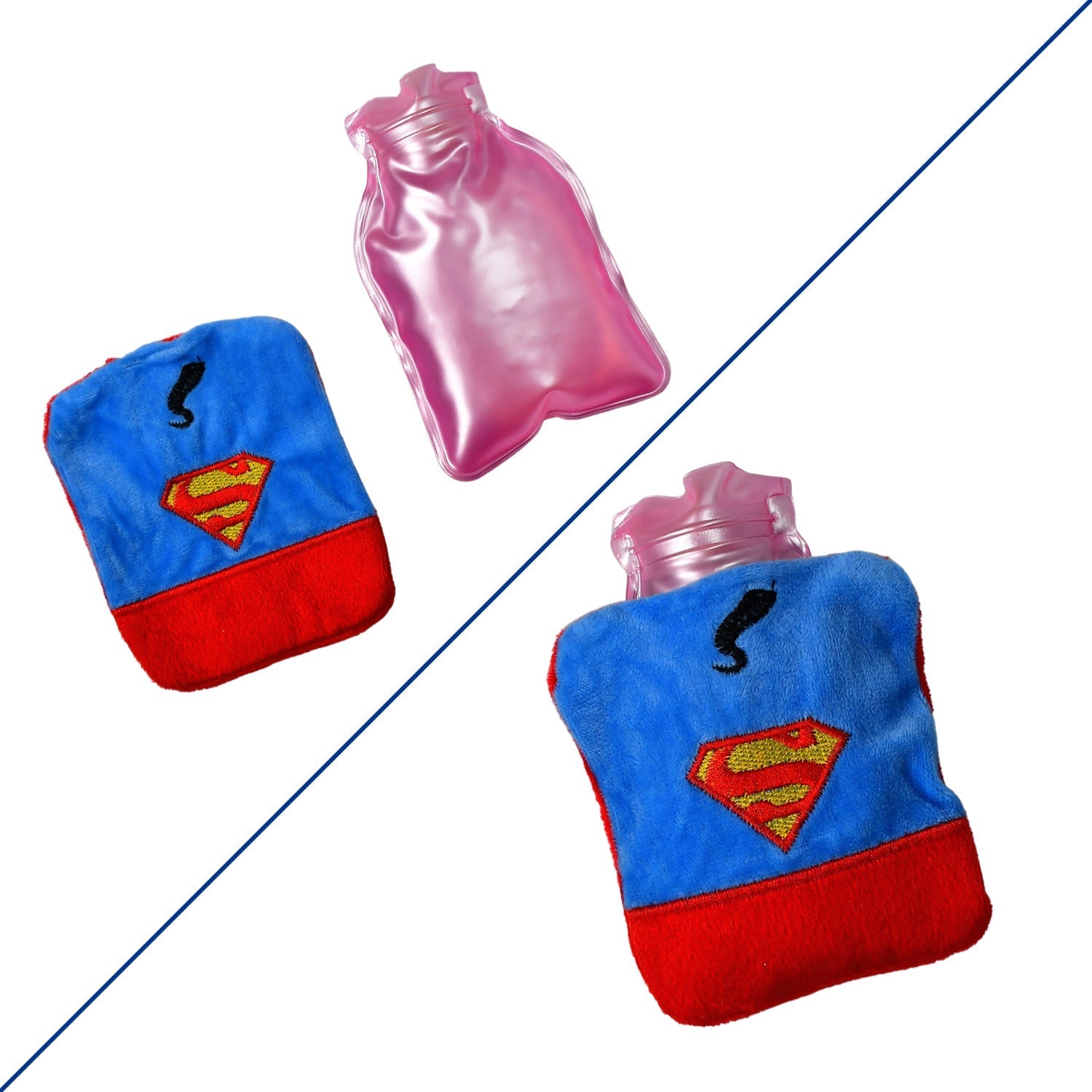 6530 Superman Print small Hot Water Bag with Cover for Pain Relief, Neck, Shoulder Pain and Hand, Feet Warmer, Menstrual Cramps. Eshaan Traders