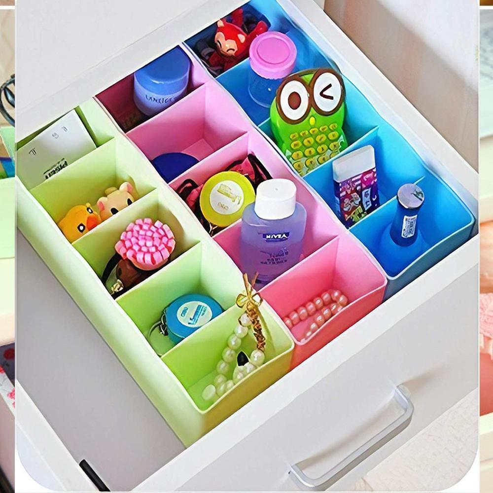 235 5-Compartments Socks/Handkerchief/Underwear Storage Box Socks Drawer Closet Organizer Storage Boxes (pack of 2) DeoDap