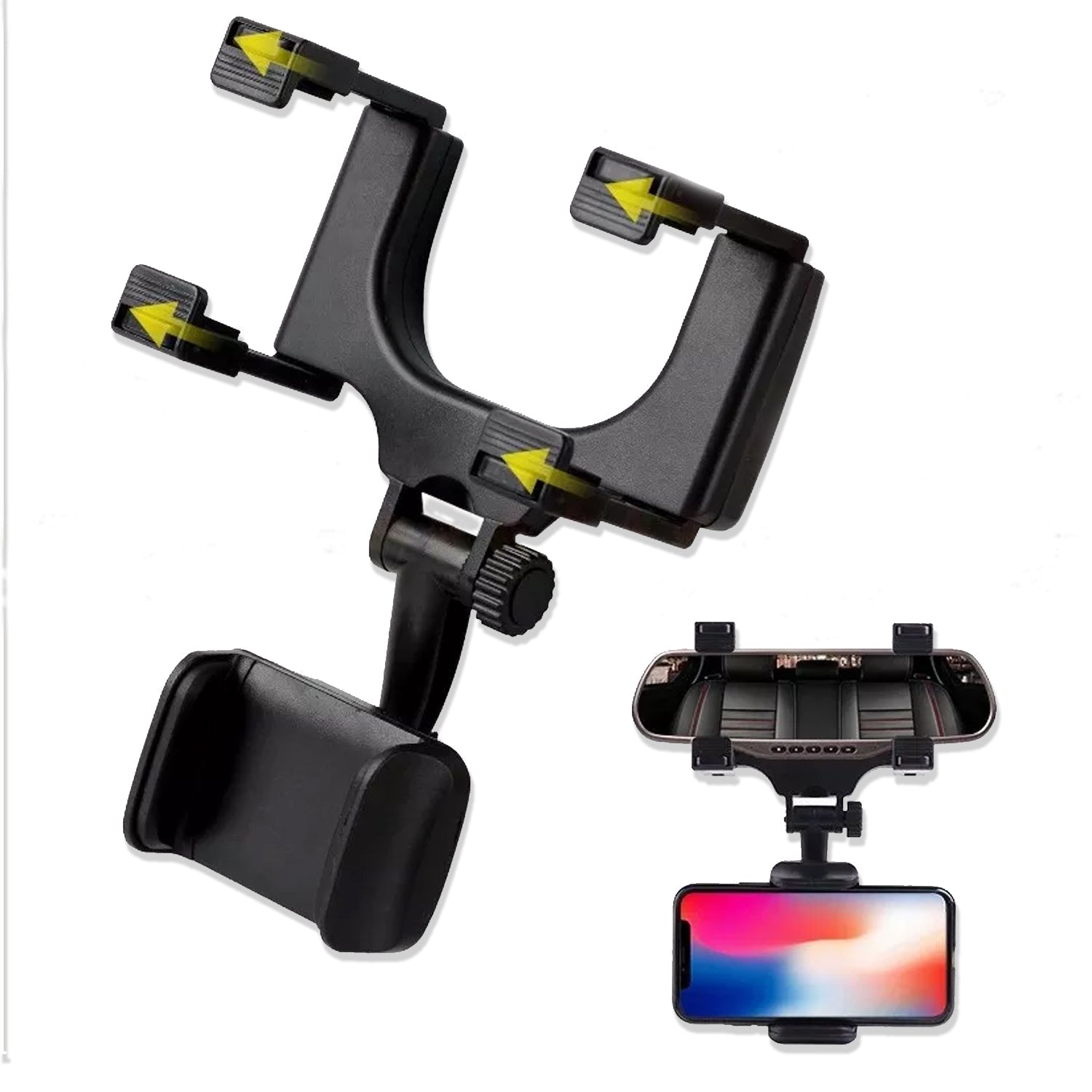 6279 Rear View Mobile Holder Universal Vehicle Rear View Mirror Mobile phone Mount Stand Eshaan Traders