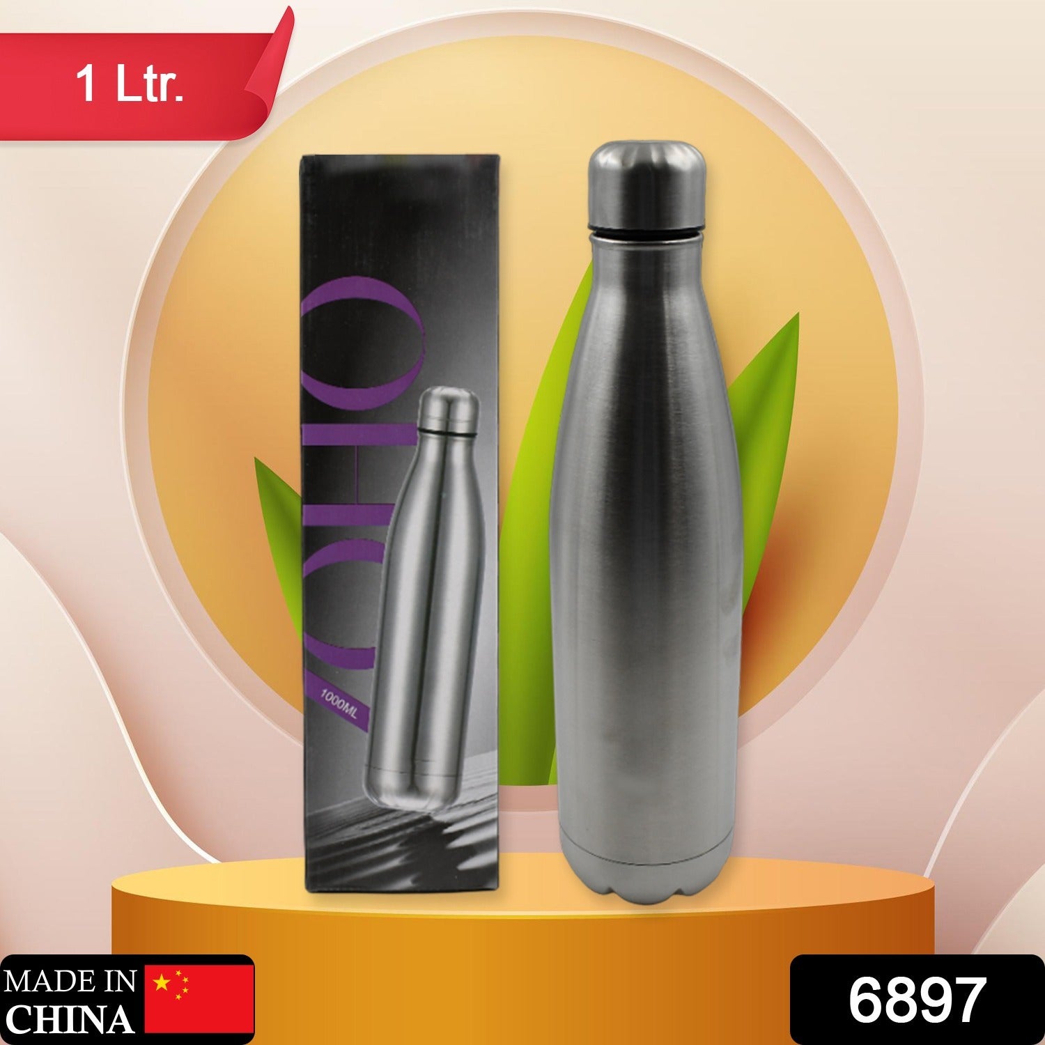 6897 Stainless Steel Water Bottle, Fridge Water Bottle, Stainless Steel Water Bottle Leak Proof, Rust Proof, Cold & Hot Thermos steel Bottle| Leak Proof | Office Bottle | Gym | Home | Kitchen | Hiking | Trekking | Travel Bottle (1000 ml Eshaan Traders