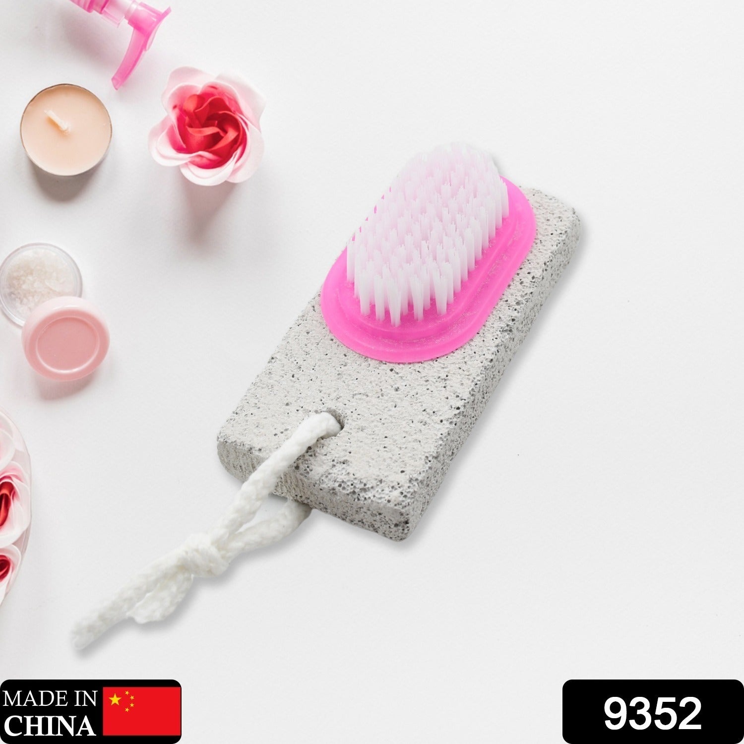 Hand and Foot Brush with pumice stone to Remove Dead Skin & Callus Stone Foot Scrubber Pedicure Brush For Dead Skin Eshaan Traders