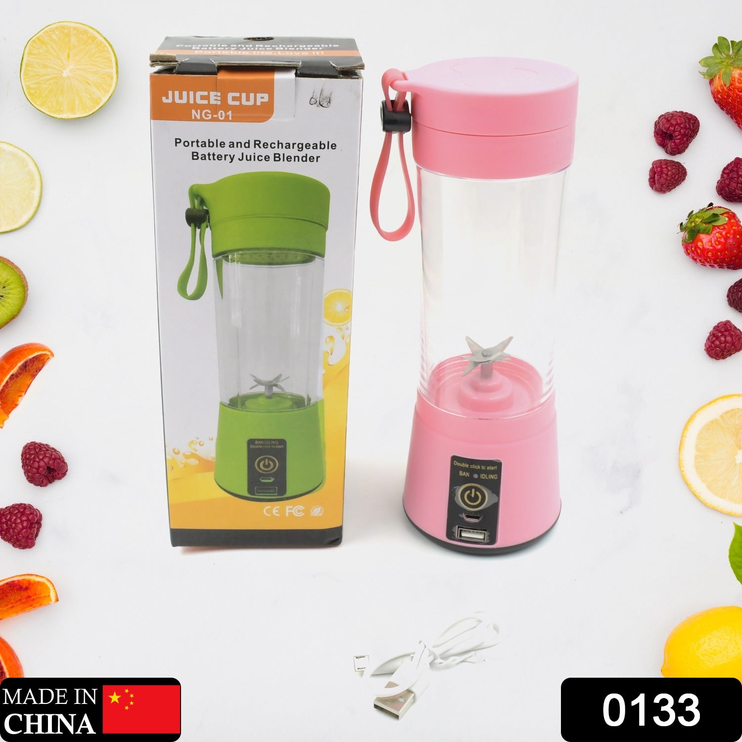 Multi-Purpose Portable USB Electric Juicer 6-Blades, Protein Shaker, Blender Mixer Cup (380 ML) Eshaan Traders