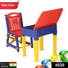 4639 Study Table And Chair Set For Boys And Girls With Small Box Space For Pencils Plastic High Quality Study Table (Red/Blue/Yellow) Eshaan Traders