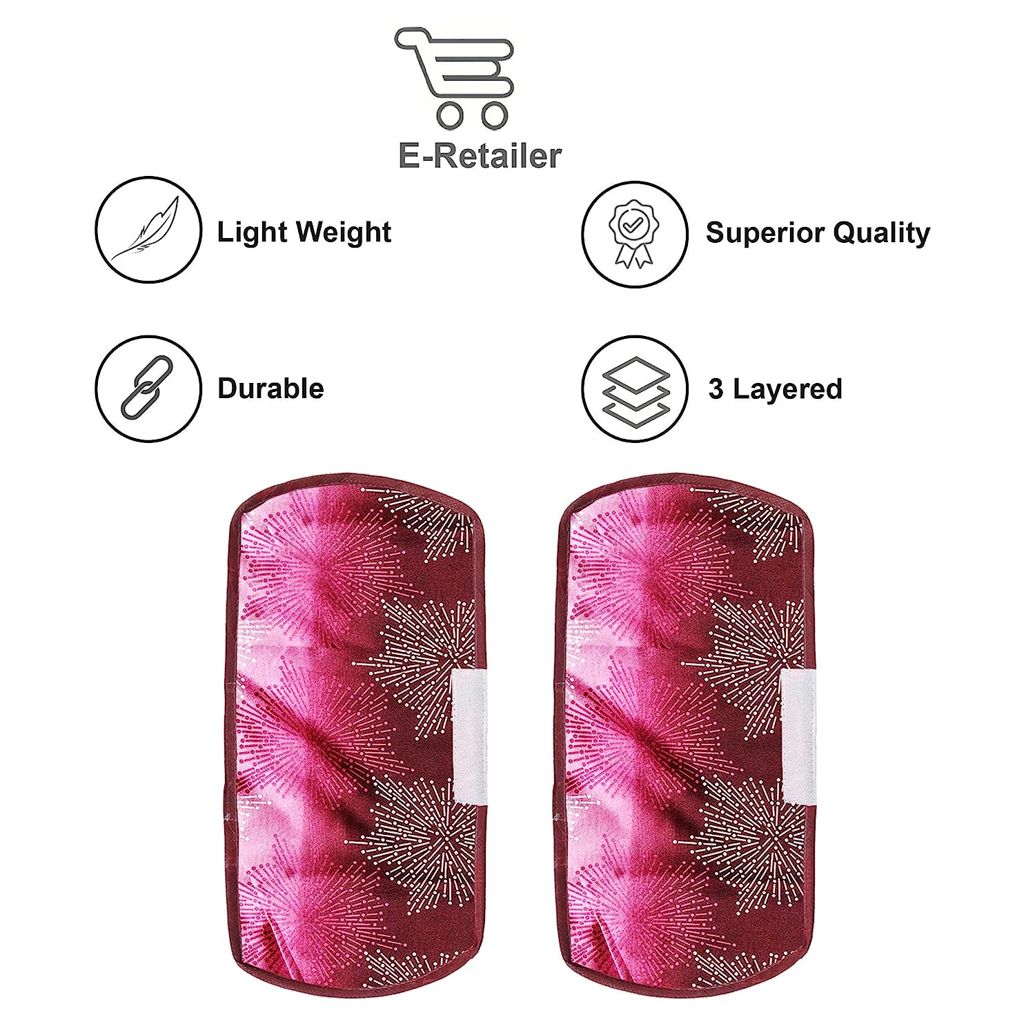 4928  Fridge Cover Handle Cover Polyester High Material Cover For All Fridge Handle Use ( Set Of 2 Pcs ) Multi Design Eshaan Traders