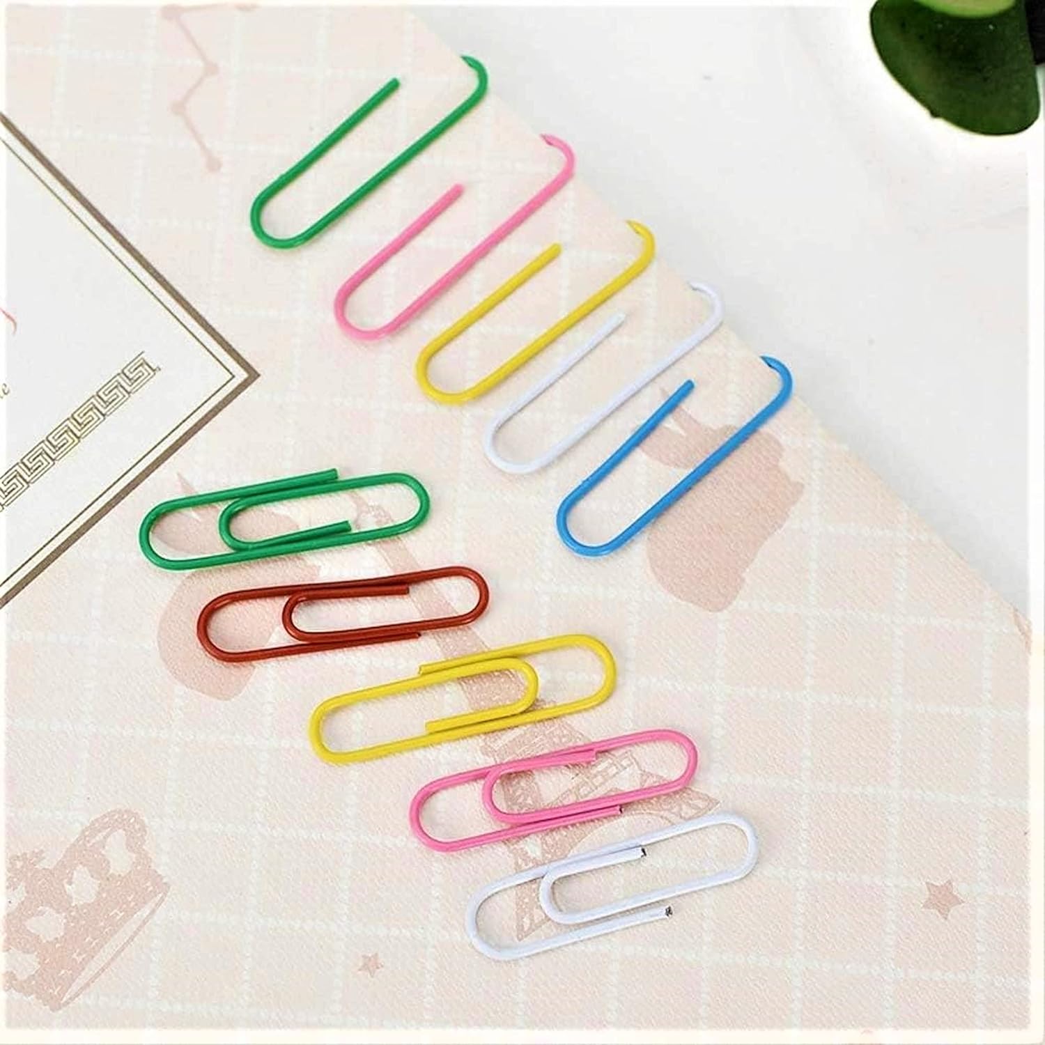 8859 MultiPurpose Assorted Color Coated Paper Clips, Assorted Sizes, Durable & Rustproof, Colored Paper Clips for Paperwork, DIY Work, classify Documents, Bookmark, Snacks Bag Clips, Suitable for Home, School, Office (Approx 28 Pcs) Eshaan Traders