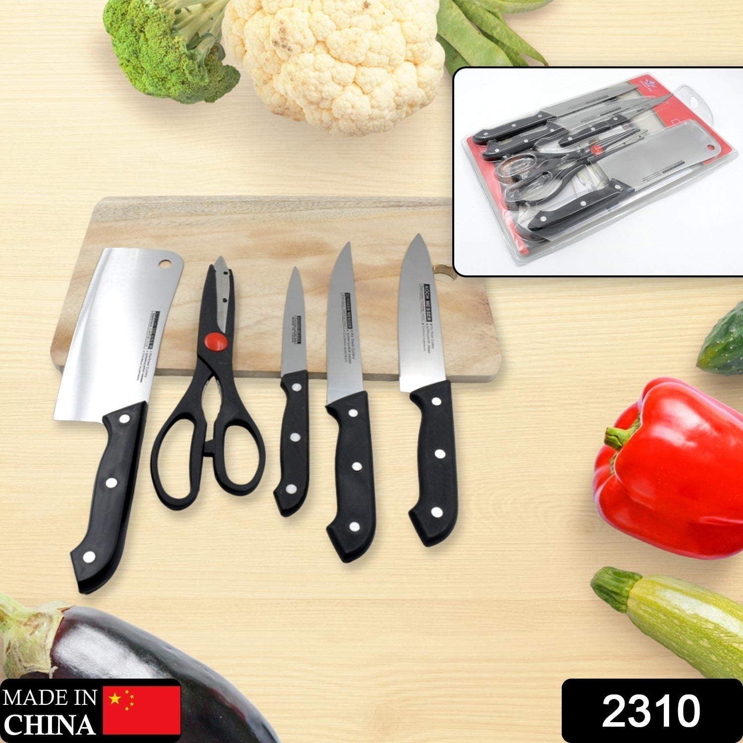 2310 Stainless Steel 6 Piece Kitchen Knife Knives Set For Home Restaurant Eshaan Traders