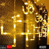 8320 Swastik om Curtain Decorative Lights, String Lights with 12 Hanging Props138 LED, Diwali Decoration Items for Home Decor, Night Light, Room Lights for Bedroom, Balcony Decor. Eshaan Traders