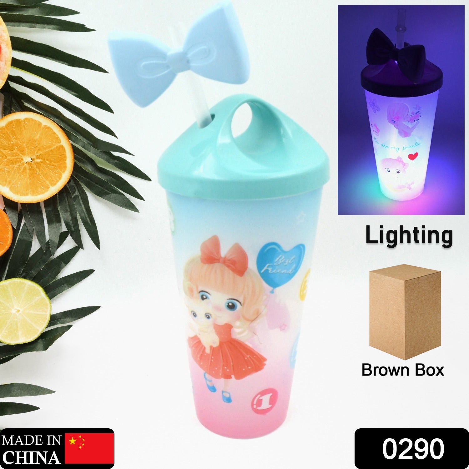 0290 LED Light Unicorn Water Bottle/Tumbler/ Mug with Straw & Lid for Kids Glitter Sipper with Toy Drinking Cups for Boys and Girls School/Tuition/Gym/ Picnic, Kids and Adults, Birthday Return Gifts Eshaan Traders