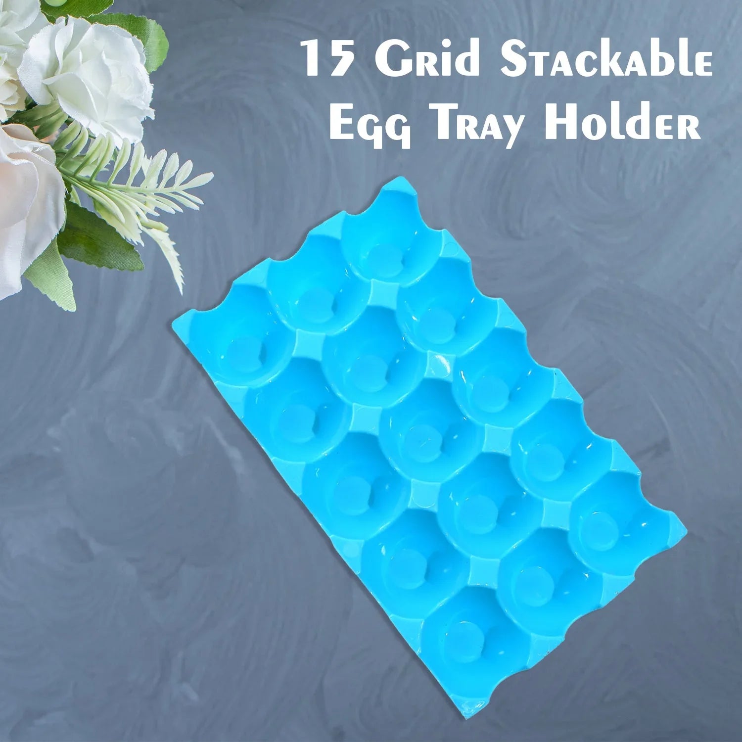 2116 15 Cavity Plastic Egg Tray Egg Trays for Storage with 15 Eggs Holder (4 Pc Set) Eshaan Traders