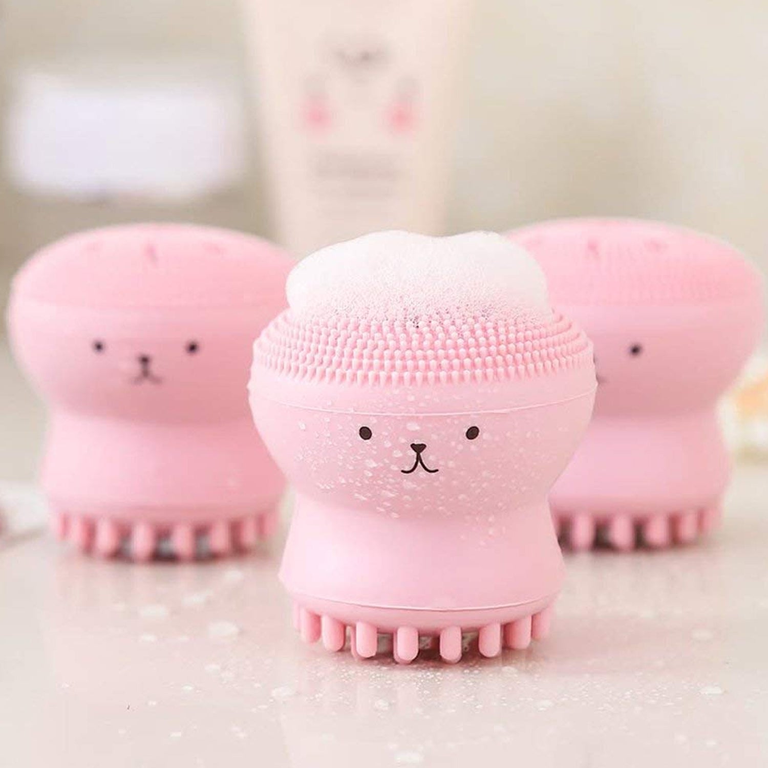 1671 Facial Cleansing Brushes, Cute Octopus Shape Silicone Face Scrubber Massager Skincare Tool (1PC) Eshaan Traders