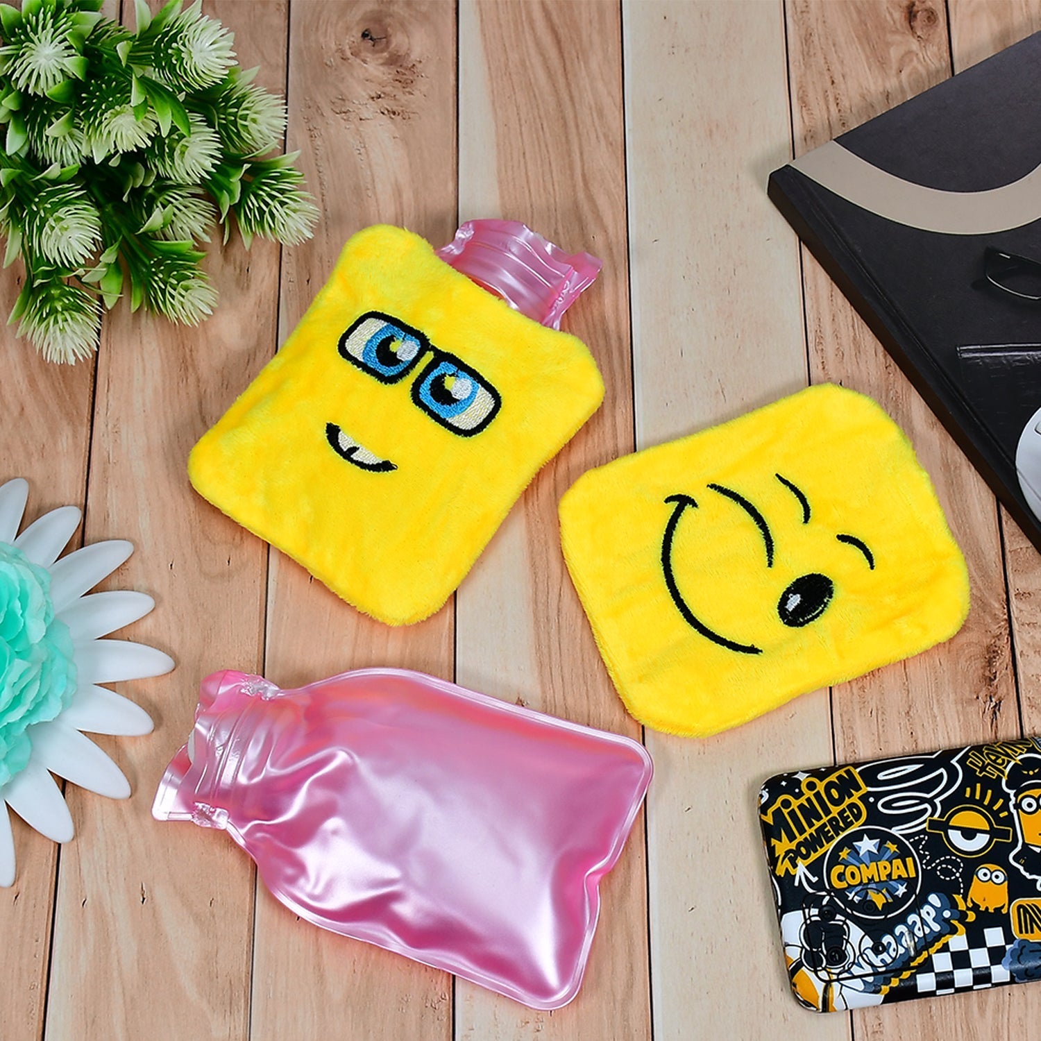 6535 1pc Mix Emoji designs small Hot Water Bag with Cover for Pain Relief, Neck, Shoulder Pain and Hand, Feet Warmer, Menstrual Cramps. Eshaan Traders