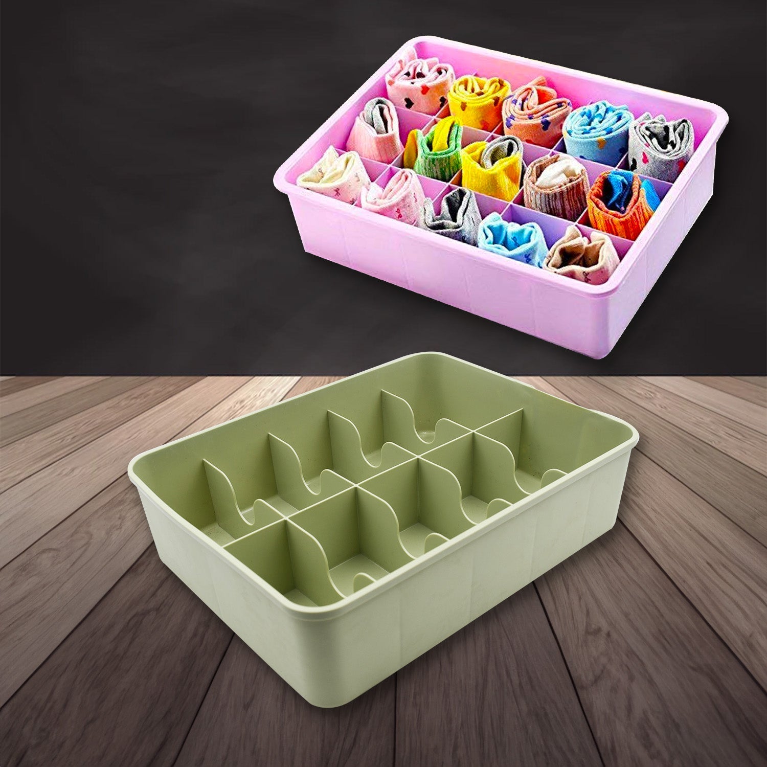 7684A  STORAGE BOX MULTI-COMPARTMENT SOCKS BOX TIE BOX DRAWER STORAGE BOX CLOTHES ORGANIZER Eshaan Traders