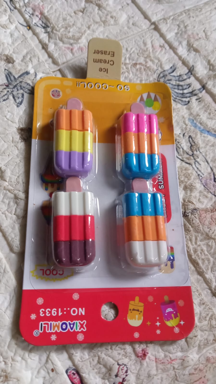 4349 Ice cream Shape Eraser for Girls & Boys 3D Eraser for School B'Day Return Gift Ice Cream Theme Shape Erasers Pencils Set for Kids Educational Stationary kit, School Supplies (1 Set 4 Pc) Eshaan Traders