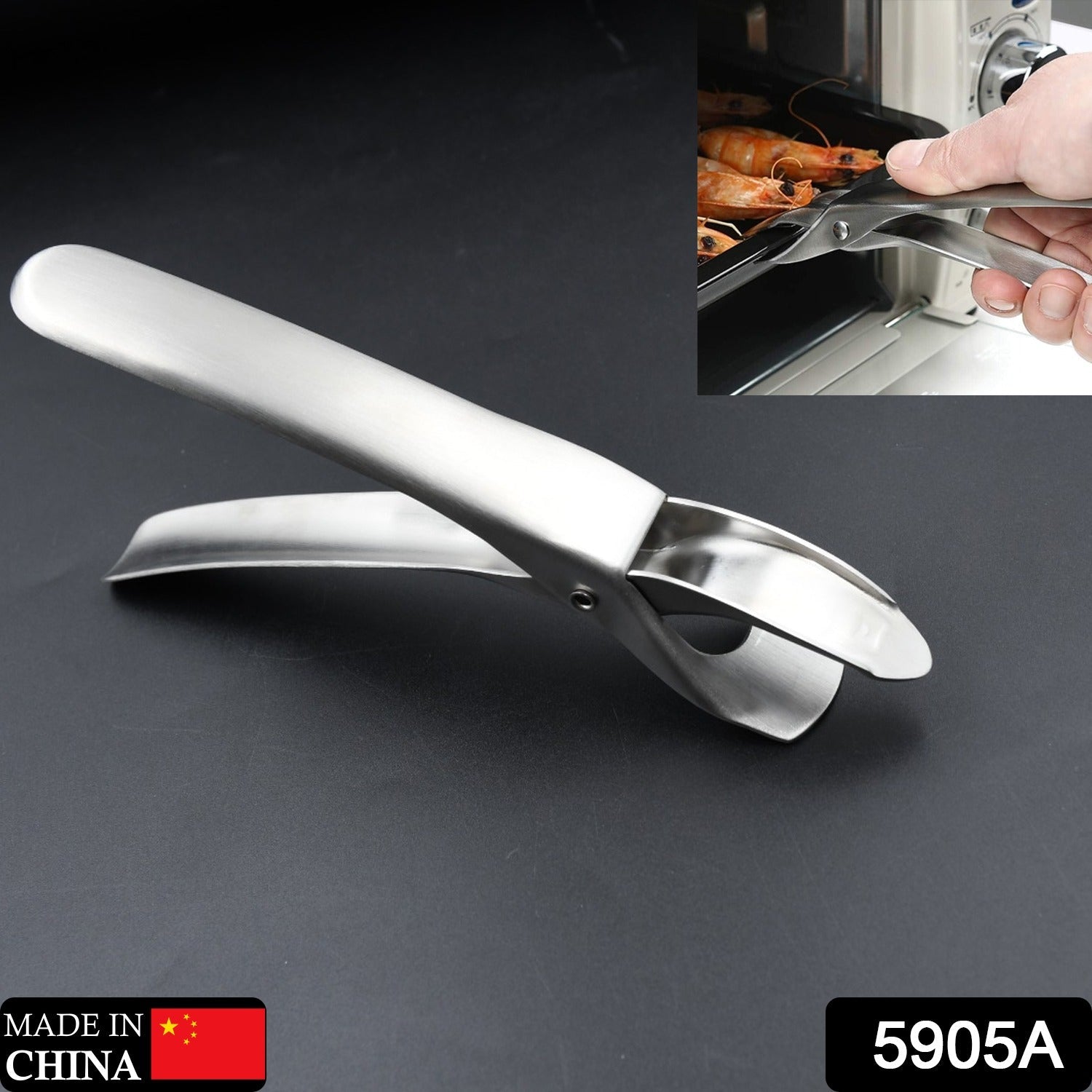 5905A Plates Tongs, Easy and Labor‑Saving High Strength and Without Burrs Anti‑Hot Clip for Daily Use for Home Eshaan Traders