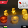 7995 MULTI SHAPE SMALL LIGHT LAMPS LED SHAPE CRYSTAL NIGHT LIGHT LAMP (6 PC SET) Eshaan Traders