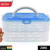 2966 Double Layer Premium 48 Grid Egg Storage Box for Egg Storage Container Eshaan Traders