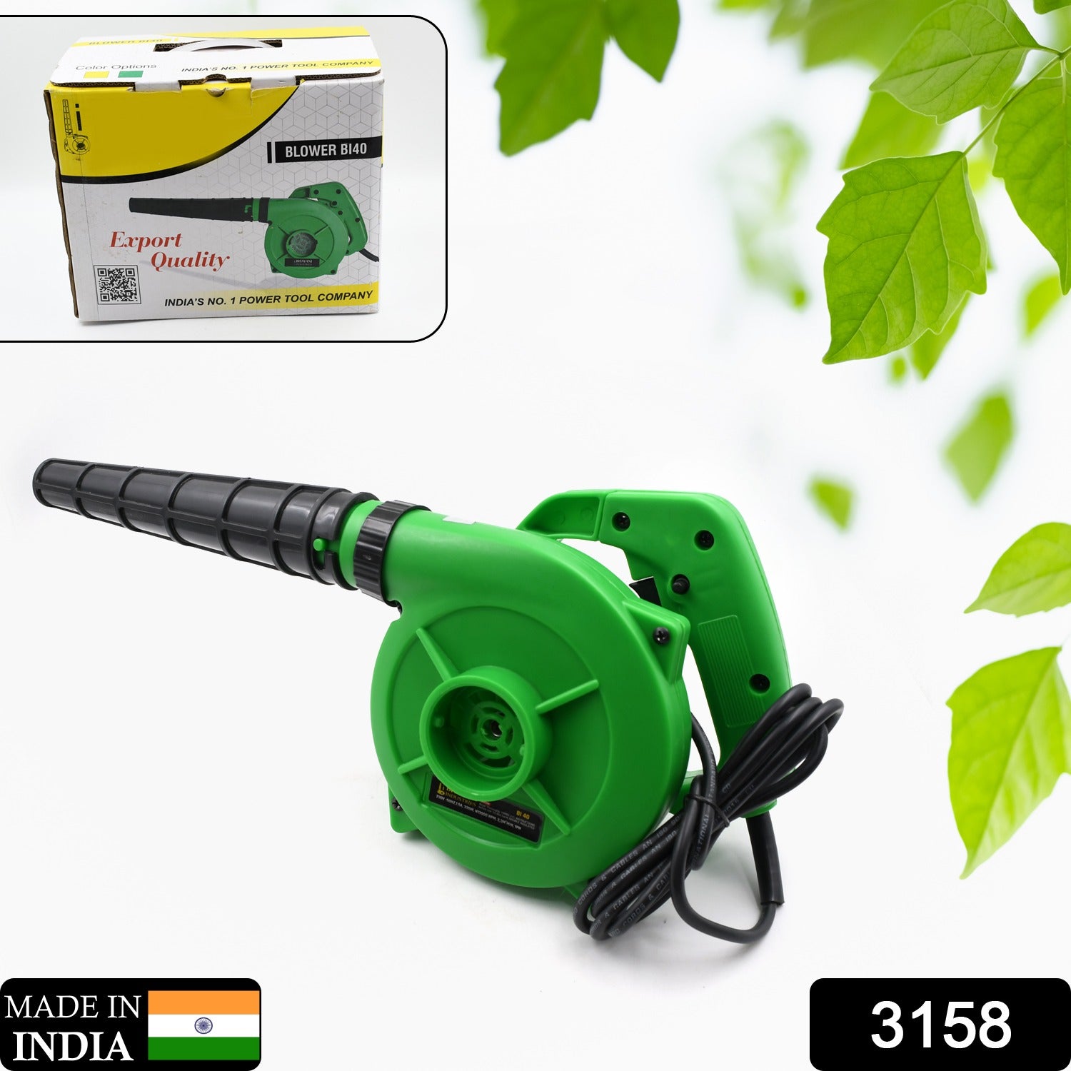 3158 650V Blower Portable rifel Range Heavy Duty air Blower, Electric Air Blower for Home/Office/Car/Pc/Computer Dust/Garage/Patio/Garden Leaf/Trash Cleaning  (350W, 2.3 m3/min, 13000 RPM, Green) Eshaan Traders